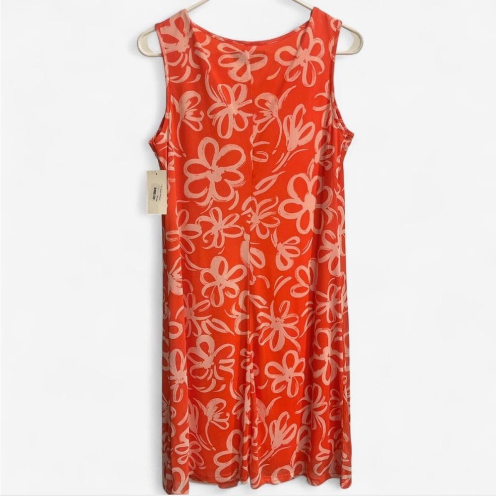 Coral and White Floral Dress